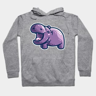 Purple Hippo Kawaii Cute Hoodie